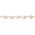 6x5.5-6.5x6mm Off White Petite Ultra Baroque Pearls on Vermeil Chain - Beadsofcambay.com