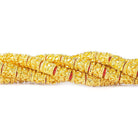 6x5mm 22kt Gold Plated Copper Bead Miligrain and Circle Tube Large Hole 8 inch 33 pieces - Beadsofcambay.com