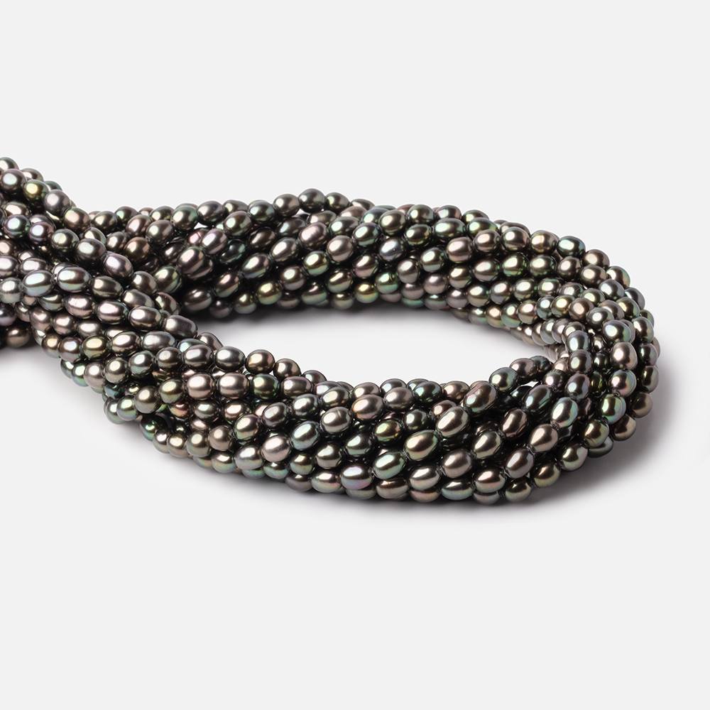 6x5mm Mushroom Green Oval Freshwater Pearl Beads 15.5 inch 62 pieces - Beadsofcambay.com