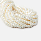 6x5mm Off White Off Round 2.5mm Large Hole Freshwater Pearl 85 pieces - Beadsofcambay.com