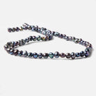 6x5mm Peacock Blue Side Drilled Baroque Freshwater Pearls 16 inch 80 pieces - Beadsofcambay.com