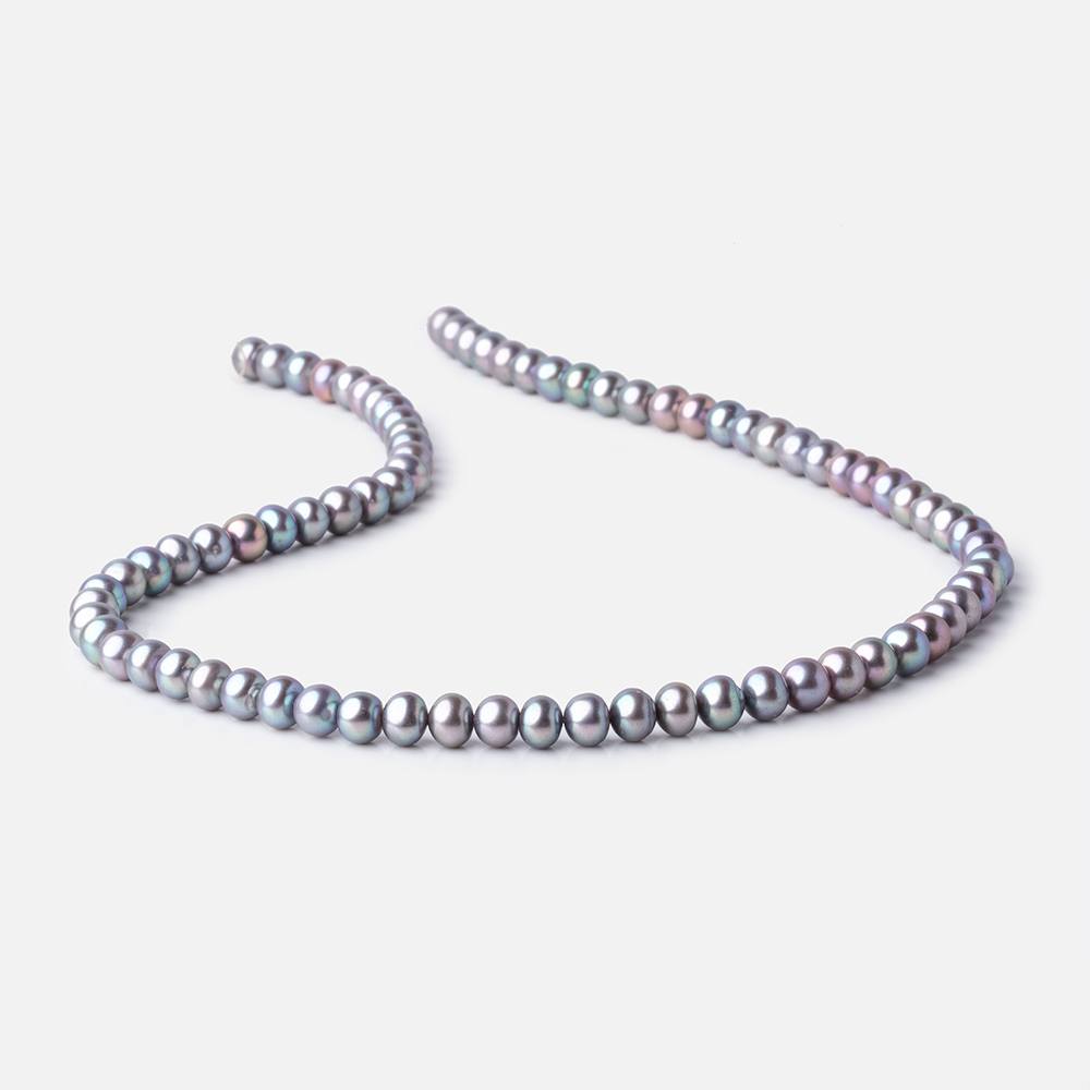 6x5mm Peacock Off Round Freshwater Pearls 16 inch 80 Beads - Beadsofcambay.com
