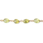 6x5mm Peridot Faceted Oval Beads on Vermeil Chain - Beadsofcambay.com