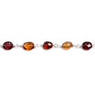 6x5mm Spessertite Garnet faceted oval .925 Silver Chain by the foot 28 pcs - Beadsofcambay.com