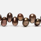 6x5x10x6mm Copper Brown Top Drilled Oval Freshwater Pearls 16 inch 77 pcs - Beadsofcambay.com