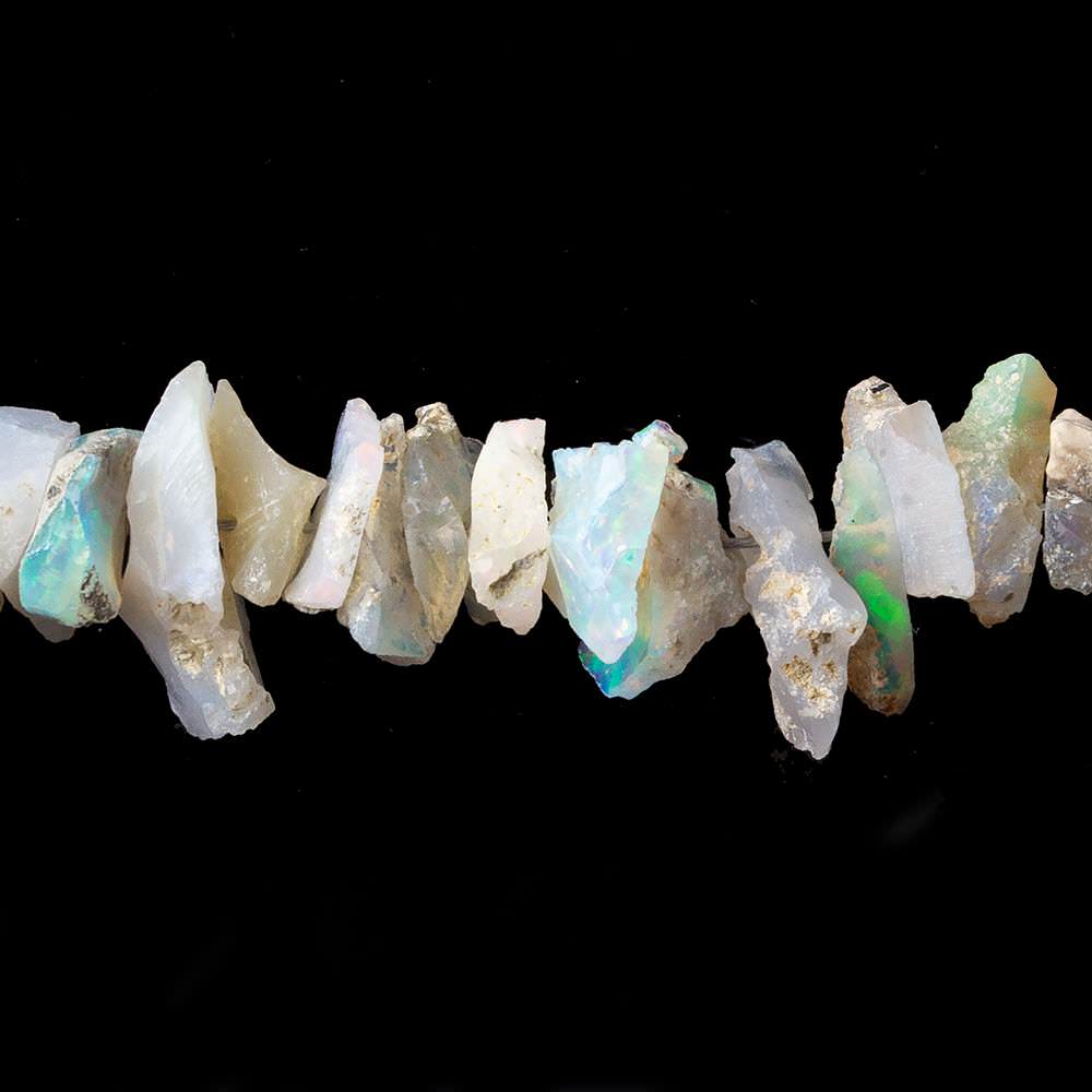6x5x3-13x5x3mm Australian Opal center drilled Natural Crystal Chip Beads 7.5 inch 64 beads - Beadsofcambay.com