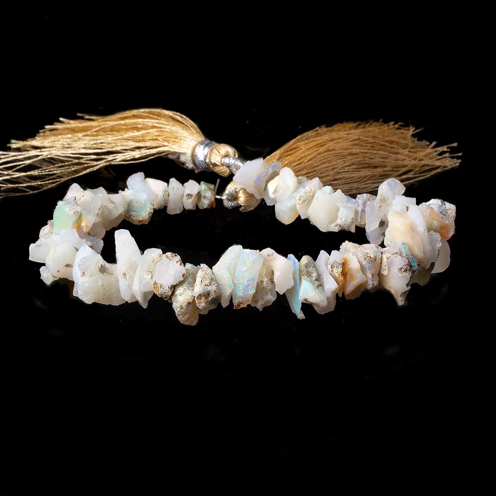 6x5x3-13x5x3mm Australian Opal center drilled Natural Crystal Chip Beads 7.5 inch 64 beads - Beadsofcambay.com