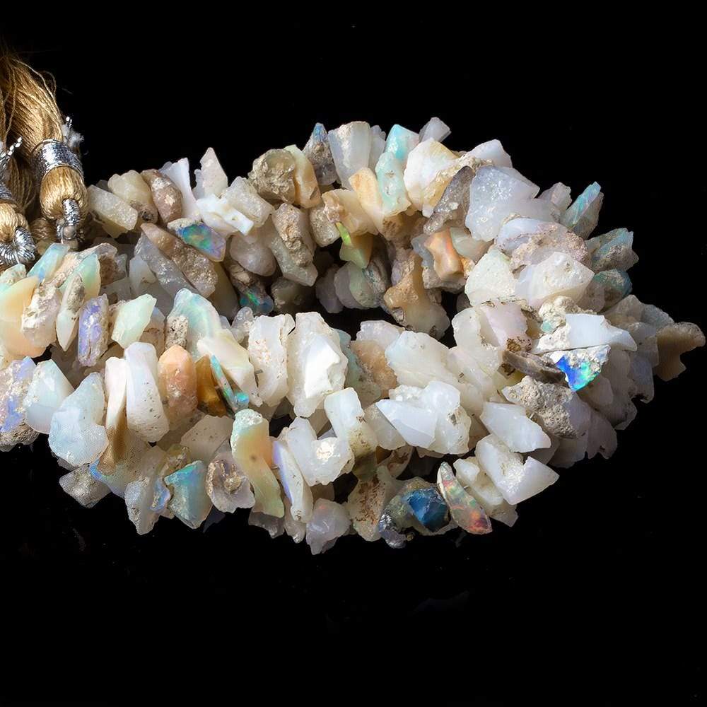6x5x3-13x5x3mm Australian Opal center drilled Natural Crystal Chip Beads 7.5 inch 64 beads - Beadsofcambay.com