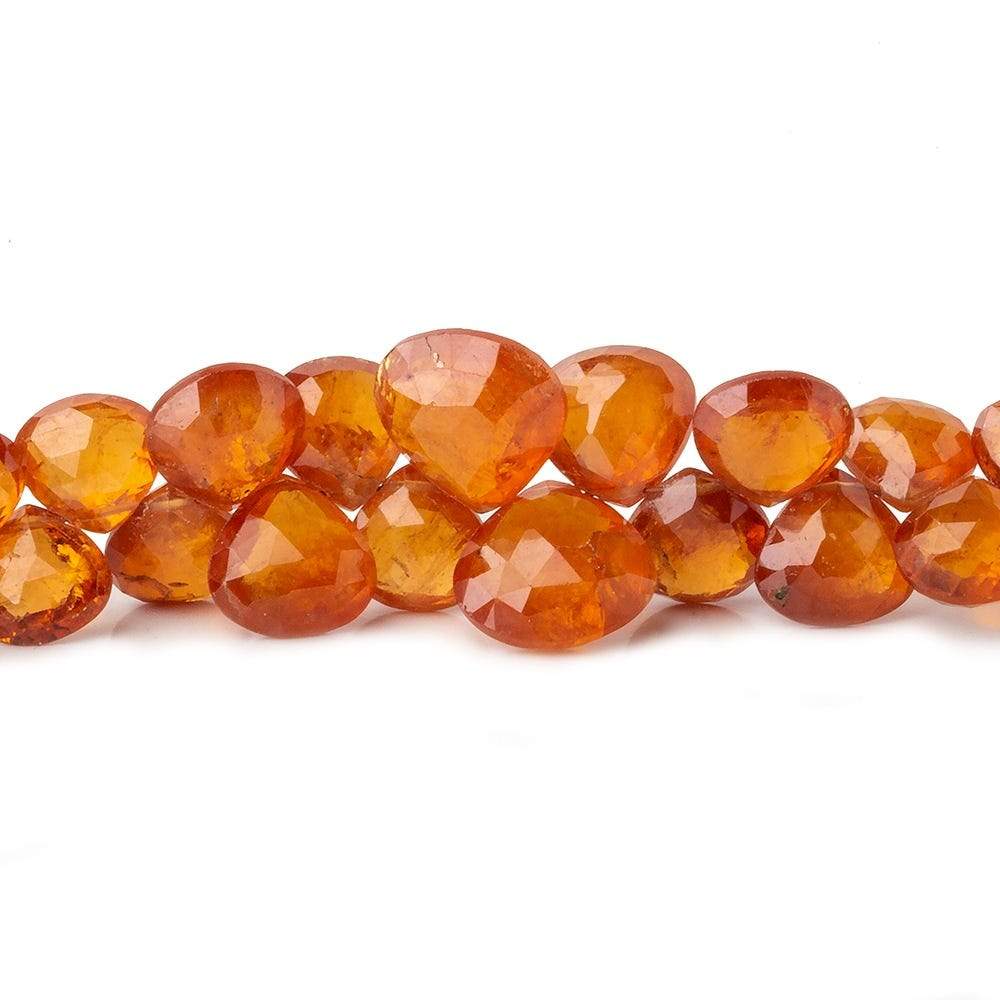 6x6-10.5x10.5mm Mandarin Garnet Faceted Heart Beads 7.5 inch 55 pieces AAA - Beadsofcambay.com