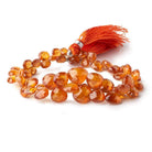 6x6-10.5x10.5mm Mandarin Garnet Faceted Heart Beads 7.5 inch 55 pieces AAA - Beadsofcambay.com