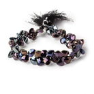 6x6-10x7mm MultiColor Metallic Black Spinel Fancy Shapes 9.5 inch 63 beads - Beadsofcambay.com