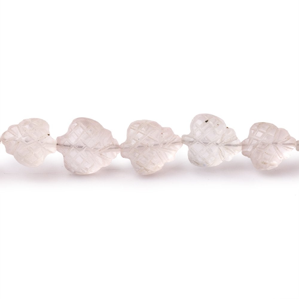 6x6-10x9mm Morganite Carved Fancy Shaped Beads 7.5 inch 23 pieces - Beadsofcambay.com