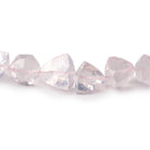 6x6-12x12mm Rose Quartz faceted trillion beads 16 inch 54 pieces A - Beadsofcambay.com
