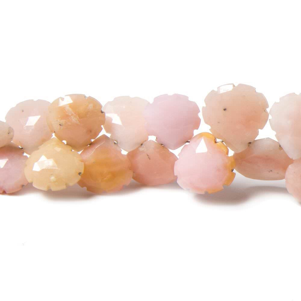 6x6-13x13mm Pinnk Peruvian Opal Scallop Edge Hearts 6.75 inch 38 beads - Beadsofcambay.com