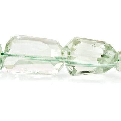 6x6-14x10mm Prasiolite Faceted Nugget Beads 14 inch 43 pieces - Beadsofcambay.com