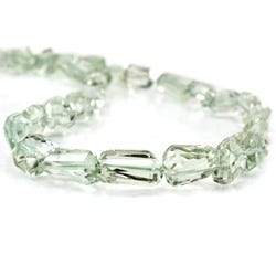 6x6-14x10mm Prasiolite Faceted Nugget Beads 14 inch 43 pieces - Beadsofcambay.com