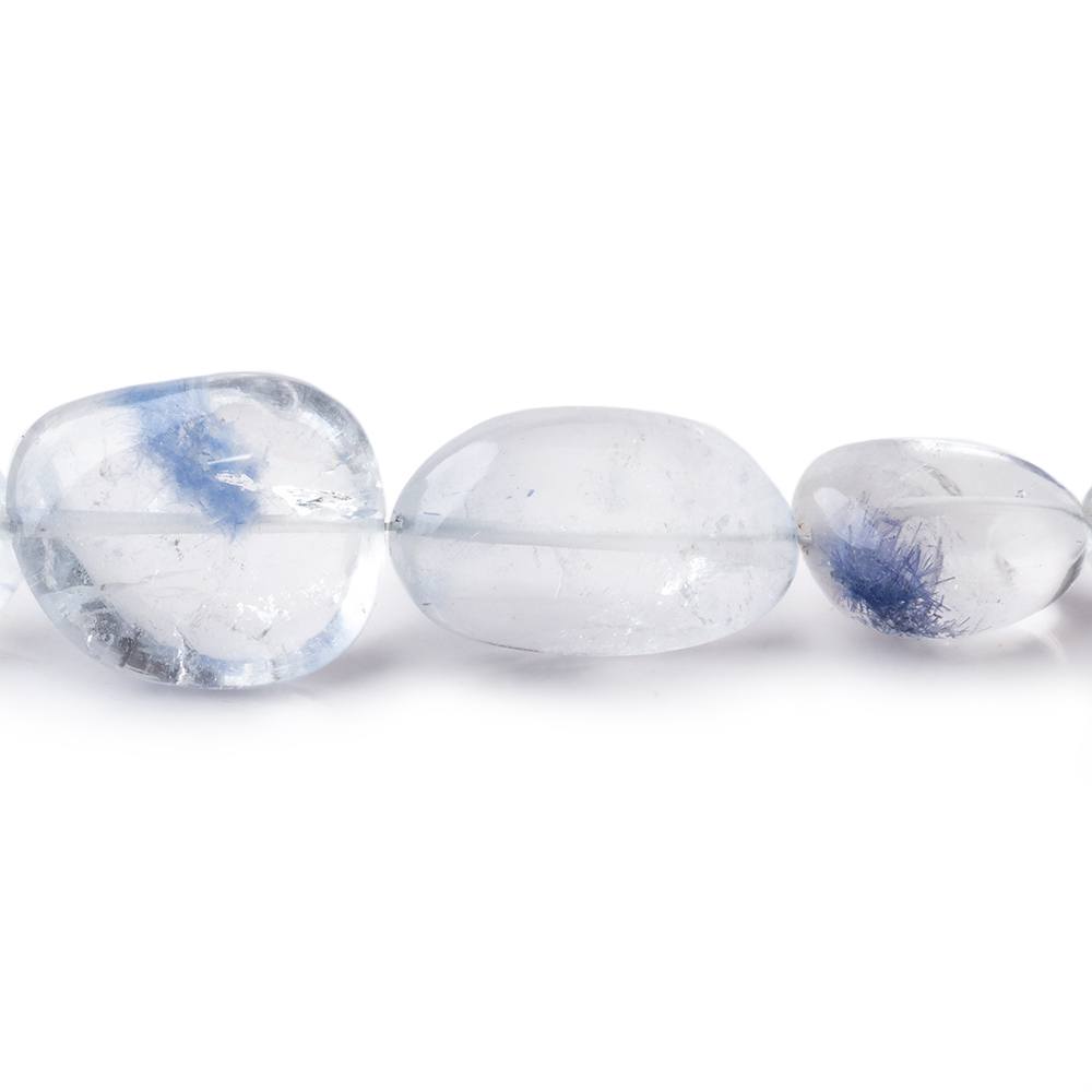 6x6-15.5x13mm Dumortierite in Quartz Plain Nugget Beads 18 inch 40 pieces - Beadsofcambay.com