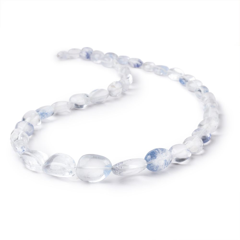 6x6-15.5x13mm Dumortierite in Quartz Plain Nugget Beads 18 inch 40 pieces - Beadsofcambay.com