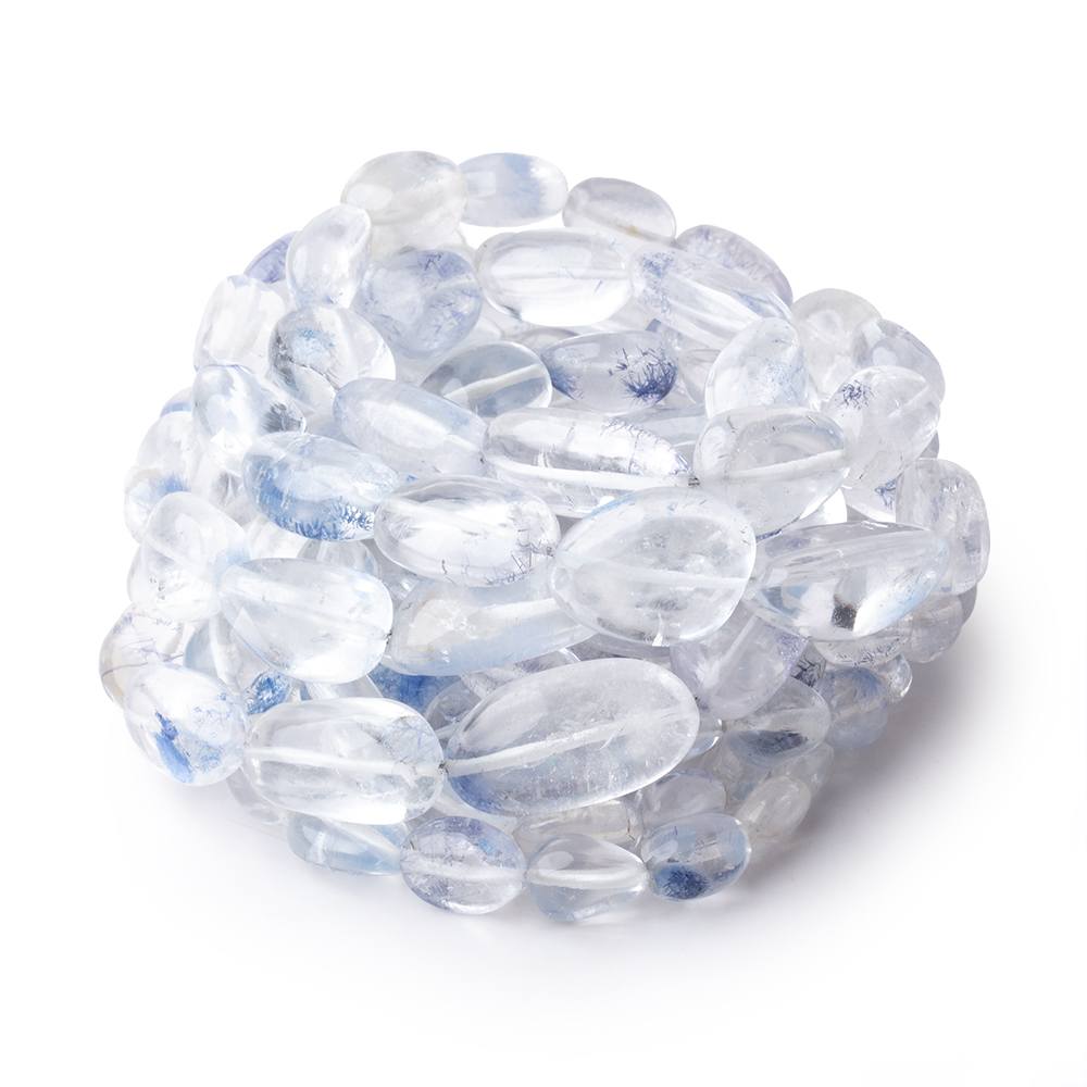 6x6-15.5x13mm Dumortierite in Quartz Plain Nugget Beads 18 inch 40 pieces - Beadsofcambay.com