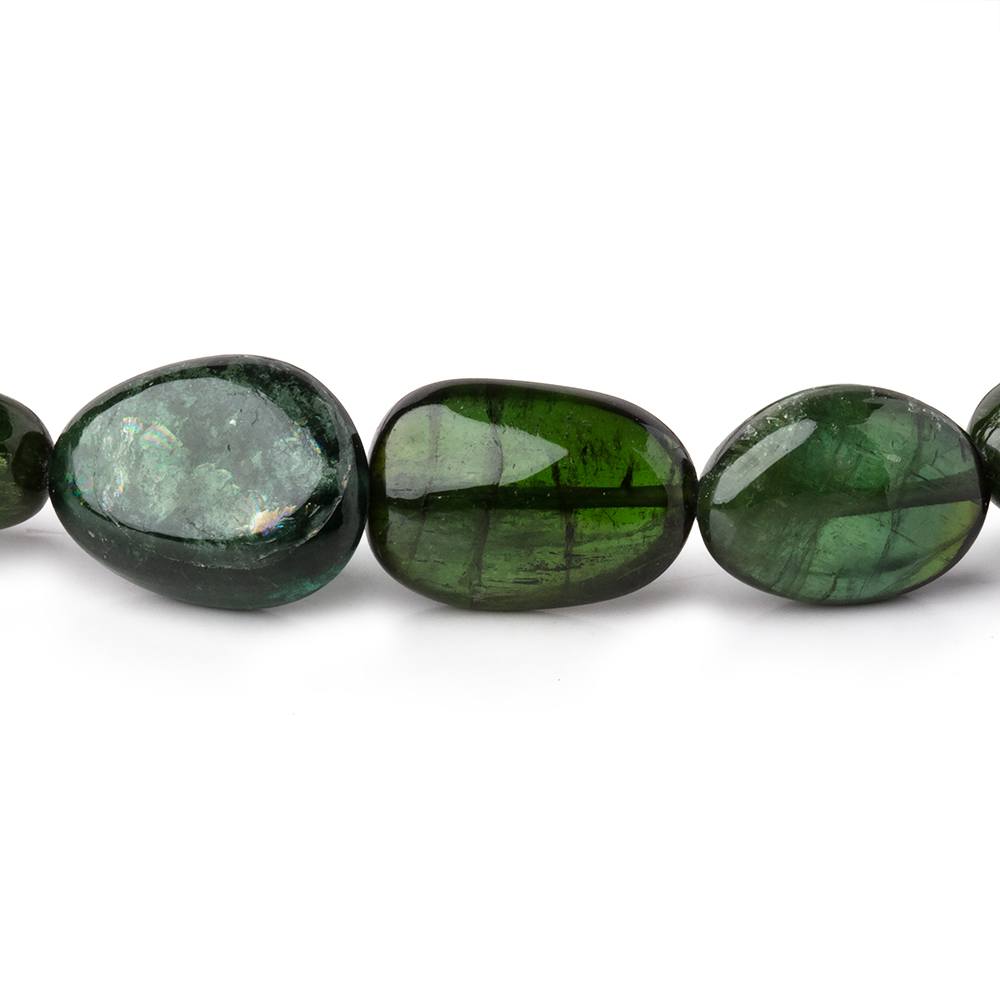 6x6-15x11mm Green Tourmaline Plain Nugget Beads 16 inch 38 pieces - Beadsofcambay.com