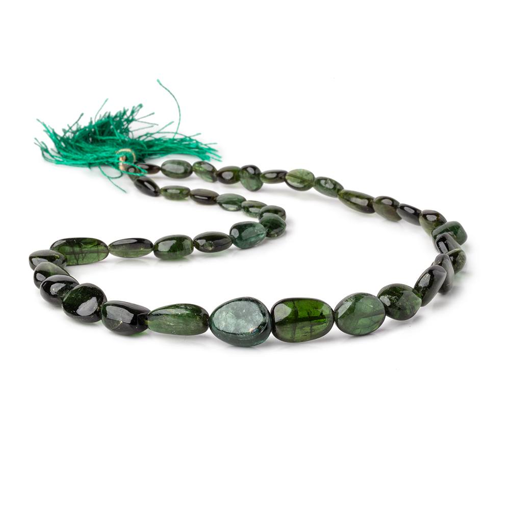 6x6-15x11mm Green Tourmaline Plain Nugget Beads 16 inch 38 pieces - Beadsofcambay.com