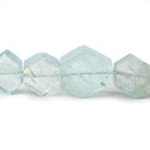 6x6-16x13mm Aquamarine plain hexagon beads 17 inch 53 pieces - Beadsofcambay.com