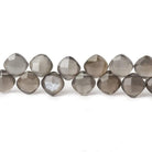 6x6-6.5x6.5mm Platinum Grey Moonstone faceted pillow beads 7.5 inch 50 pieces A - Beadsofcambay.com