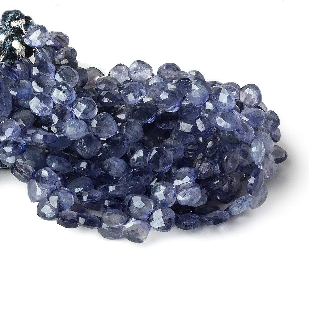 6x6-7x7mm Iolite faceted pillow beads 7.25 inch 48 pieces A - Beadsofcambay.com