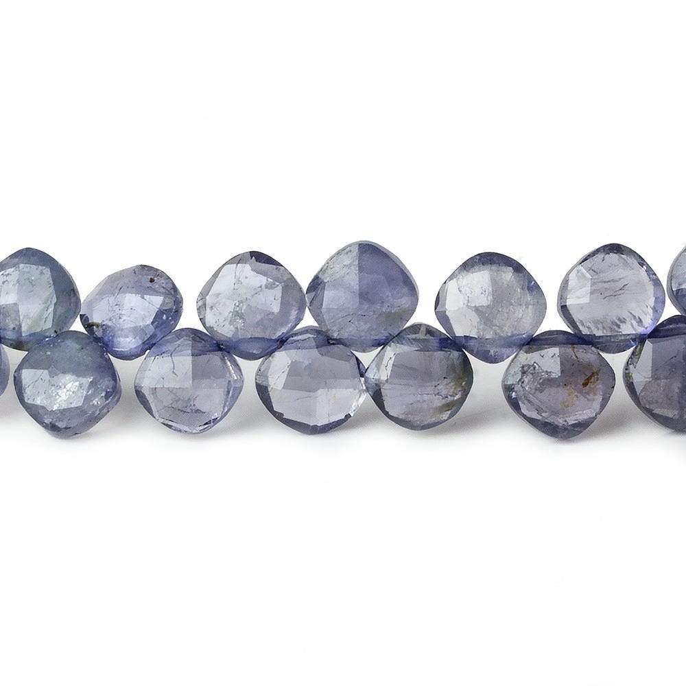 6x6-7x7mm Iolite faceted pillow beads 7.25 inch 48 pieces A - Beadsofcambay.com