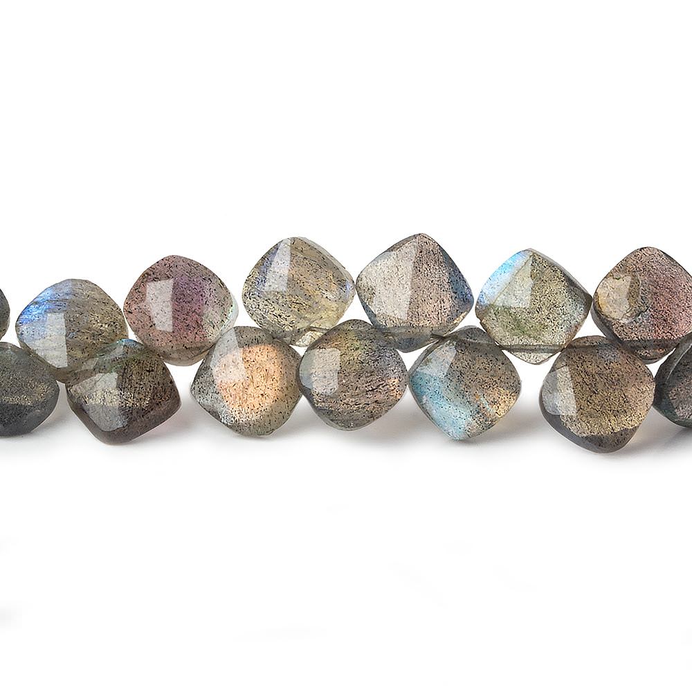 6x6-7x7mm Labradorite faceted pillow beads 7.25 inch 46 pieces AA - Beadsofcambay.com