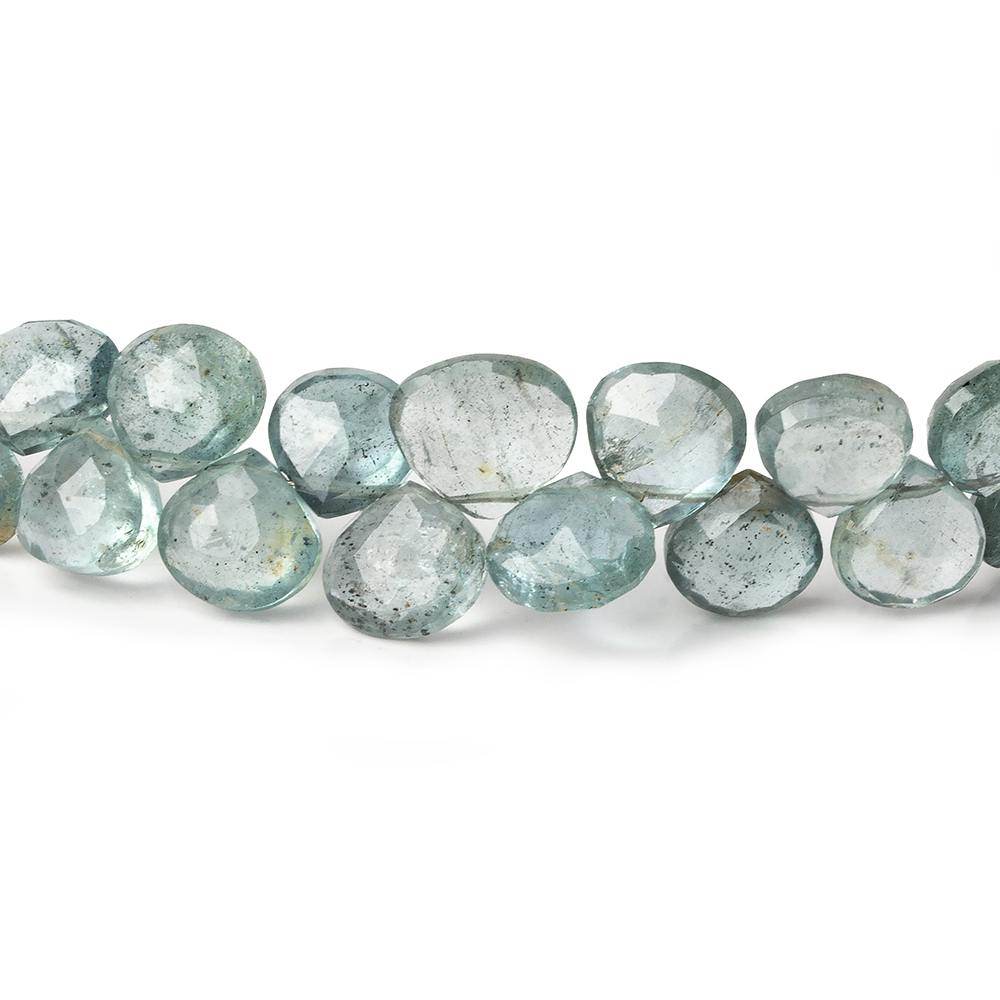 6x6-7x7mm Moss Aquamarine Faceted Heart Beads 8 inch 58 pieces - Beadsofcambay.com