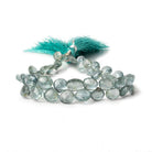 6x6-7x7mm Moss Aquamarine Faceted Heart Beads 8 inch 58 pieces - Beadsofcambay.com