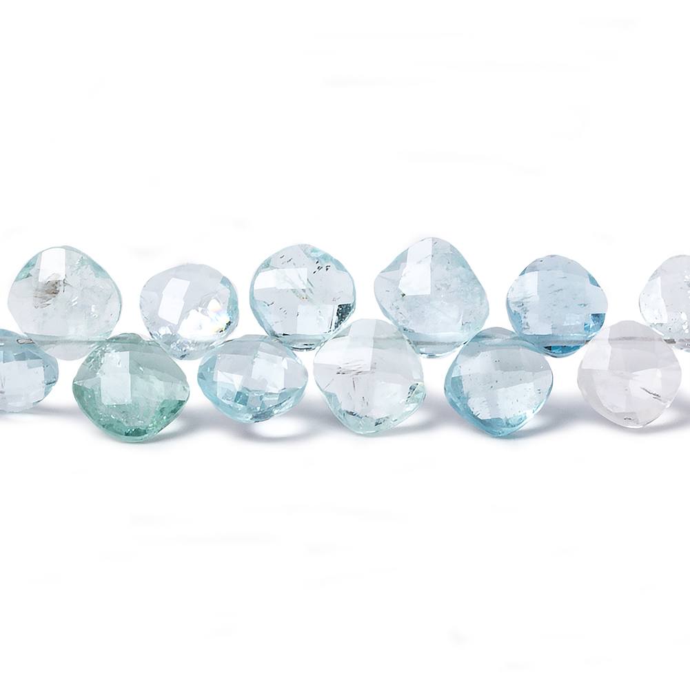 6x6-7x7mm Multi Beryl Faceted Pillow Beads 7.5 inch 49 pieces - Beadsofcambay.com