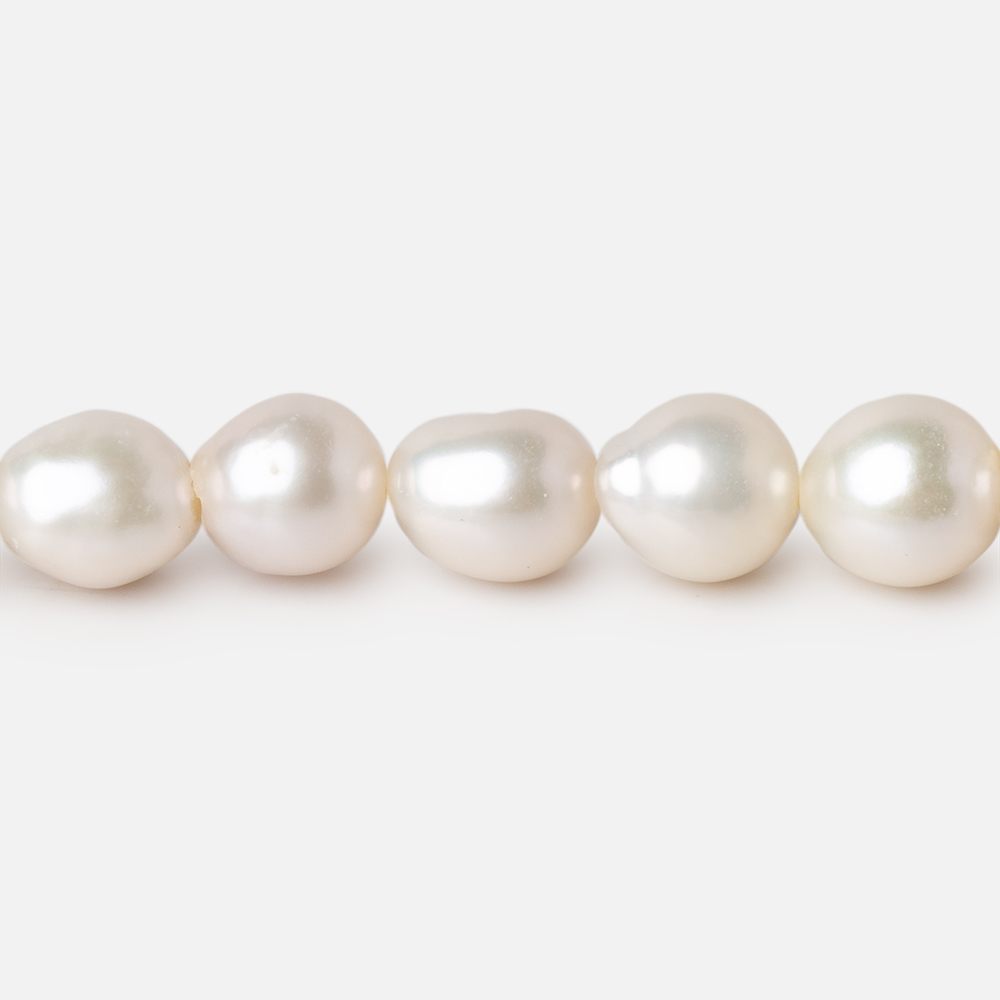 6x6-8x6.5mm White Petite Ultra Baroque Freshwater Pearls 16 inch 57 pieces - Beadsofcambay.com