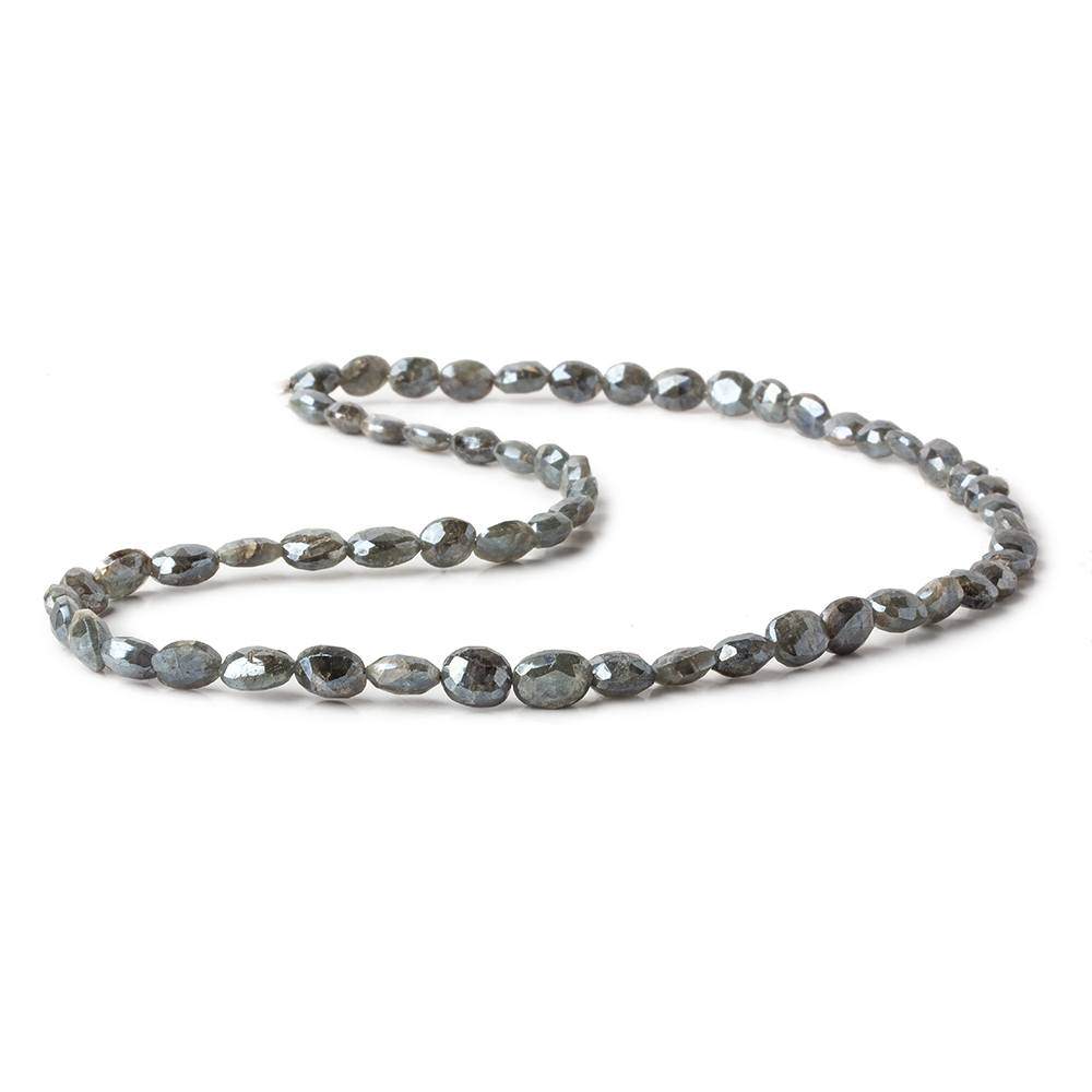 6x6-8x6mm Mystic Blue Sapphire faceted oval beads 16 inch 59 pieces - Beadsofcambay.com