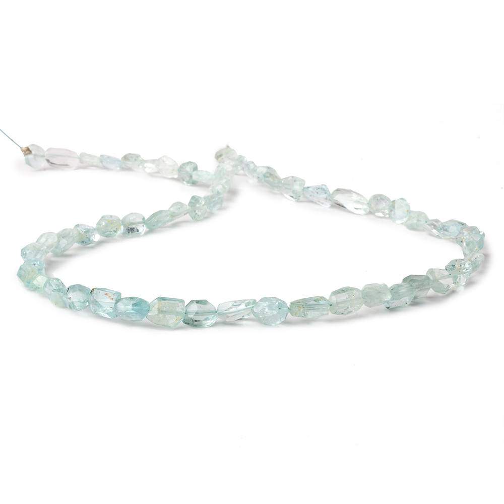 6x6-8x6mm Natural Aquamarine Faceted Nugget Beads 16 inch 50 pieces - Beadsofcambay.com