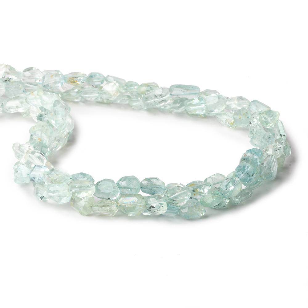 6x6-8x6mm Natural Aquamarine Faceted Nugget Beads 16 inch 50 pieces - Beadsofcambay.com