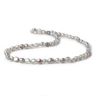 6x6-8x6mm Silver Mystic Platinum Grey Moonstone plain nuggets 16 inch 58 beads - Beadsofcambay.com