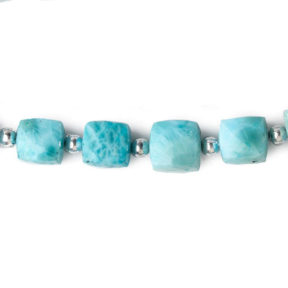 6x6-8x8mm Larimar faceted cubes 8 inch 19 beads AA - Beadsofcambay.com