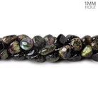 6x6-9x7mm Cat's Eye Tourmaline 1mm large hole plain nuggets 16 inch 45 beads - Beadsofcambay.com