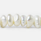 6x6-9x7mm White Center Drilled Keshi Freshwater Pearl 15.5 inch 85 pieces - Beadsofcambay.com