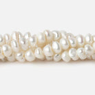 6x6-9x7mm White Center Drilled Keshi Freshwater Pearl 15.5 inch 85 pieces - Beadsofcambay.com