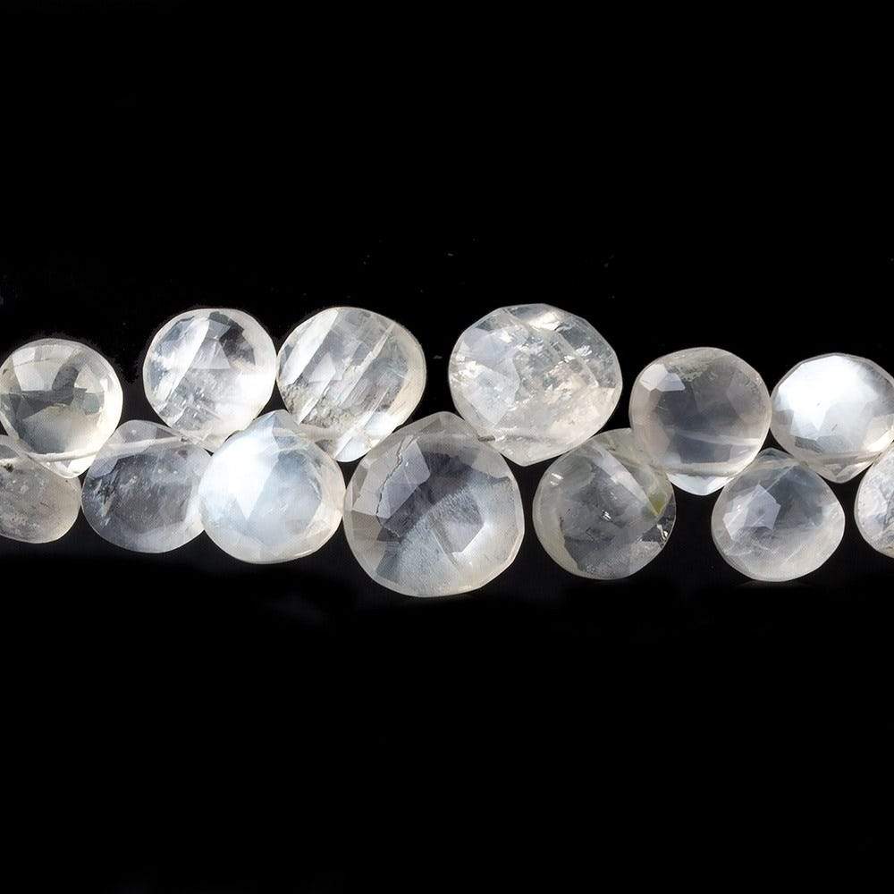 6x6-9x9mm Ceylon Moonstone faceted hearts 8 inch 50 beads AAA - Beadsofcambay.com
