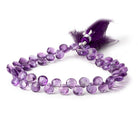 6x6 Amethyst faceted heart beads 8 inch 53 pieces - Beadsofcambay.com