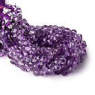 6x6 Amethyst faceted heart beads 8 inch 53 pieces - Beadsofcambay.com
