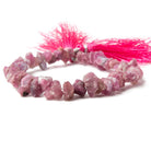 6x6.5-9x6mm Pink Tourmlaine Side Drilled Chip Beads 8 inch 52 pieces - Beadsofcambay.com