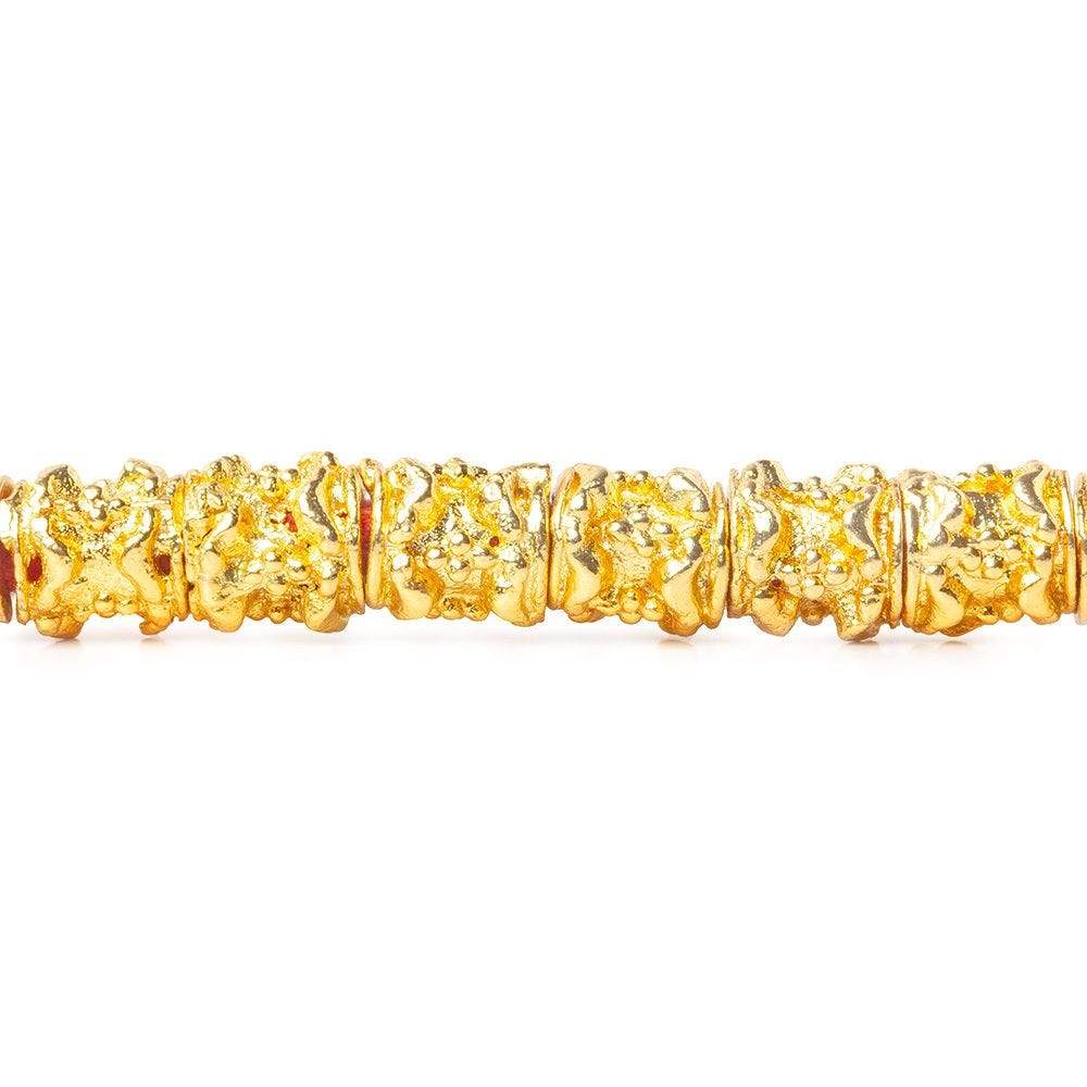 6x6mm 22kt Gold Plated Copper Bead Nugget Tube Large Hole8 inch 34 pieces - Beadsofcambay.com