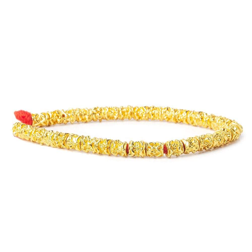 6x6mm 22kt Gold Plated Copper Bead Nugget Tube Large Hole8 inch 34 pieces - Beadsofcambay.com