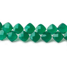 6x6mm Green Onyx faceted pillow beads 7.5 inch 50 pieces A - Beadsofcambay.com