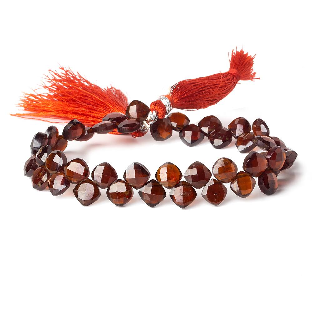 6x6mm Hessonite Garnet faceted pillow beads 7.5 inch 44 pieces A - Beadsofcambay.com